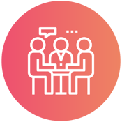 Kennismakingsgesprek op kantoor icon